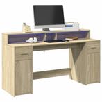 vidaXL Bureau met LED-verlichting 160x55x91 cm hout sonoma, Verzenden