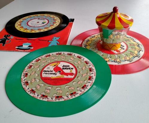 3x Movie Records voor gramofoon met magische spiegel 1) Red, Antiquités & Art, Antiquités | Jouets