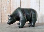 Beeld, bear with green patina - 28 cm - Brons, Antiek en Kunst