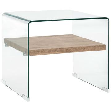 vidaXL Salontafel 50x50x45 cm gehard glas transparant, Verzenden