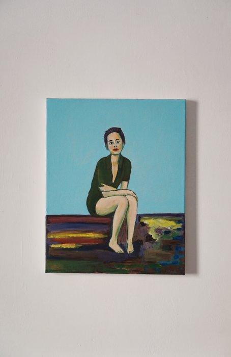 Silvio Mazzotta - La pausa, Antiek en Kunst, Kunst | Schilderijen | Modern