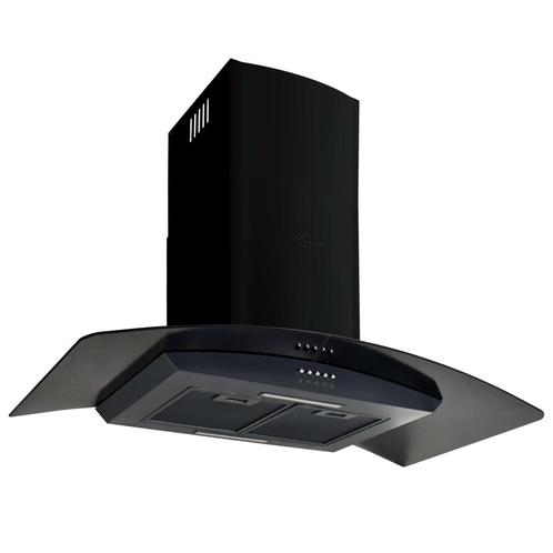 vidaXL Wandafzuigkap 756 m³/u 90 cm roestvrij staal zwart, Elektronische apparatuur, Afzuigkappen, Nieuw, Verzenden
