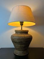 Lamp - prachtige vintage grote rotan tafellamp - Rattan
