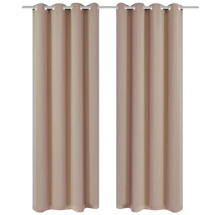 vidaXL Gordijnen met metalen ringen verduisterend 135x175, Huis en Inrichting, Stoffering | Gordijnen en Lamellen, Nieuw, Verzenden