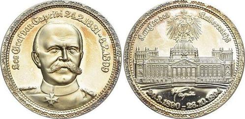 Ar-medaille 1890 Moderne medaille Caprivi, Leo Gref von 1..., Timbres & Monnaies, Pièces & Médailles, Envoi