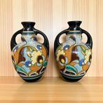 Plateelbakkerij Ivora - Gouda - Vase (2) - Faïence - Gouda -, Antiek en Kunst