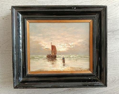 École néerlandaise (XX) - Bomschuit aan het strand, Antiek en Kunst, Kunst | Schilderijen | Klassiek