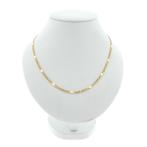 Gouden gesloten Figaro schakel ketting | 50 cm, Ophalen of Verzenden, Gebruikt, Overige kleuren, Goud