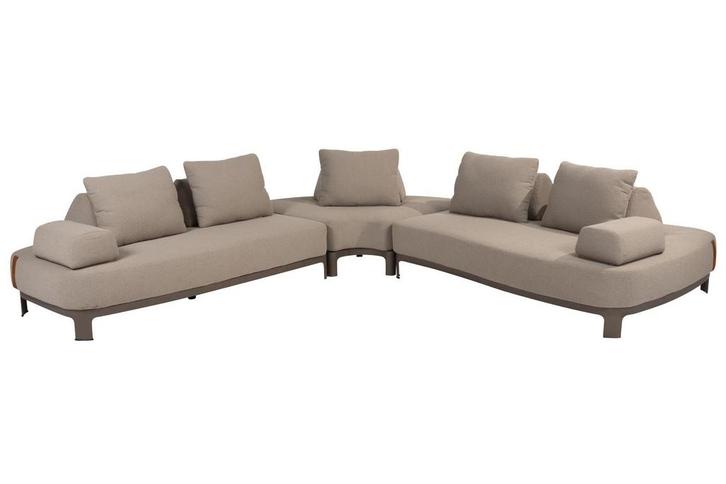 4 Seasons Outdoor Santorini hoek loungebank terre met, Tuin en Terras, Tuinsets en Loungesets