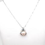 Ketting met hanger - 18 karaat Witgoud Diamant (Natuurlijk), Handtassen en Accessoires, Antieke sieraden