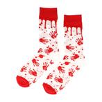 Sokken - Horror Bloed Handjes Print - Wit Rood - Katoen, Kleding | Dames, Nieuw