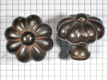 Knop mandarijn ijzer geroest en gelakt 39 mm