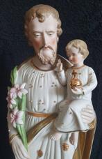Heiligenbeeld - Sint Jozef met kind - 47 cm - Antiek -, Antiek en Kunst