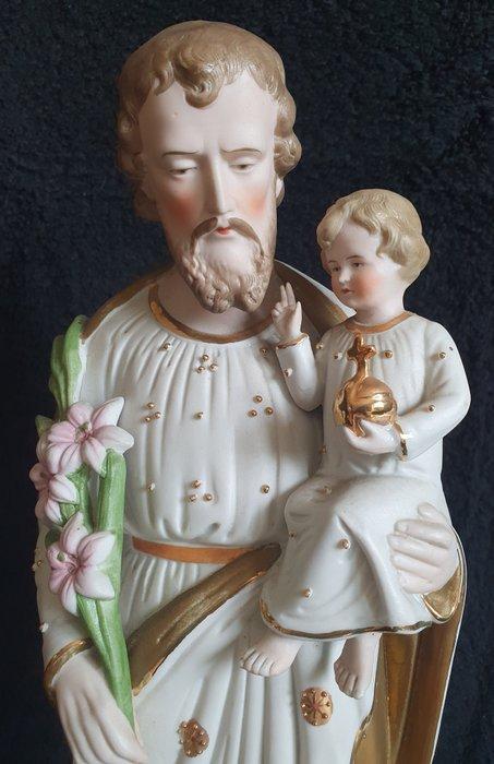 Heiligenbeeld - Sint Jozef met kind - 47 cm - Antiek -, Antiek en Kunst, Antiek | Boeken en Manuscripten