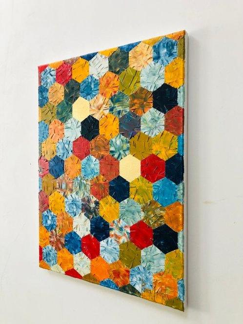 Pierre Joseph - Mosaic patchwork 16, Antiek en Kunst, Kunst | Schilderijen | Modern