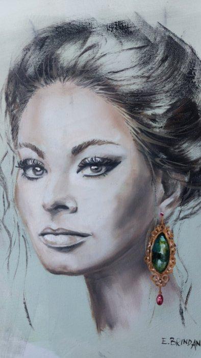 Elisa Brindani - Sofia Loren, Antiek en Kunst, Kunst | Schilderijen | Modern