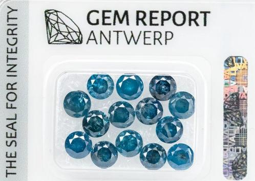 Zonder Minimumprijs - 14 pcs Diamant  (Kleurbehandeld)  -, Handtassen en Accessoires, Edelstenen