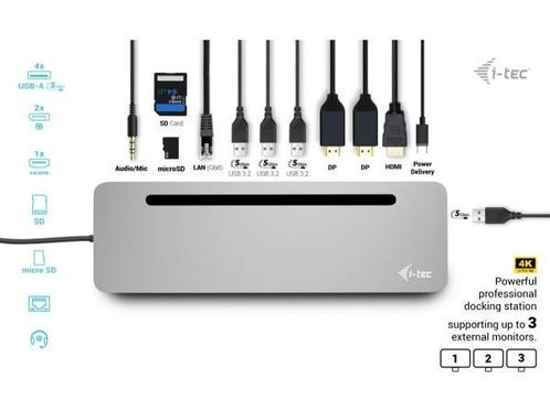 Veiling - i-tec C31FLAT2PDPRO laptop 4K 3x display dockingst, Computers en Software, Dockingstations
