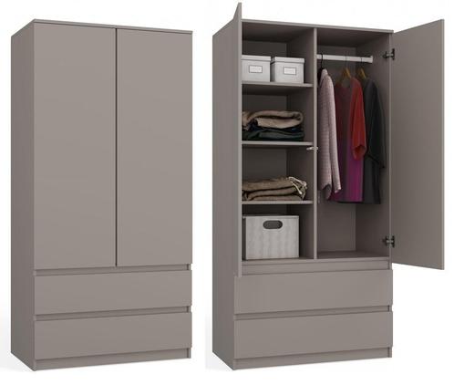 Kledingkast klei 90 cm met legplanken en roedestang  - Klei, Huis en Inrichting, Kasten | Kleerkasten, 50 tot 75 cm, Nieuw, Overige houtsoorten