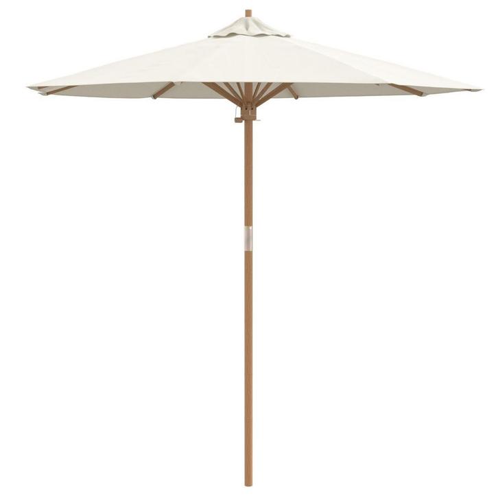 Tuinparasol Bamboe Cremewit 217cm - Retour Deal - Tuinupg..., Tuin en Terras, Parasols, 2 tot 3 meter, Nieuw, Stokparasol, Verzenden