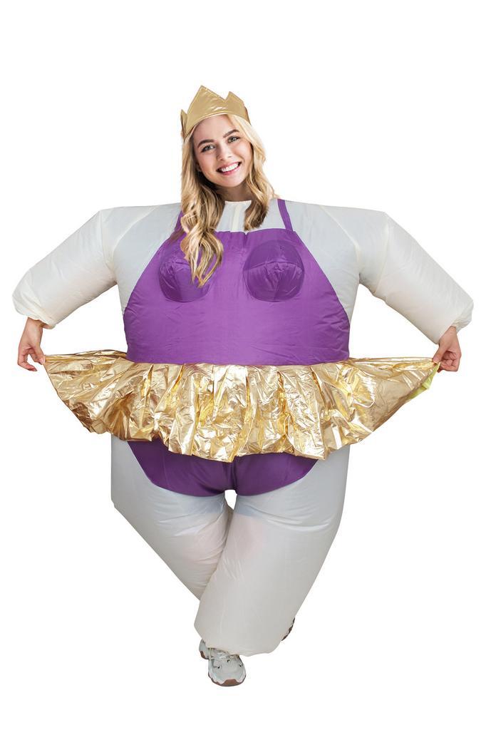 KIMU® Opblaas Kostuum Ballerina Paars Opblaasbaar Pak Ballet, Kleding | Heren, Carnavalskleding en Feestkleding, Nieuw, Ophalen of Verzenden