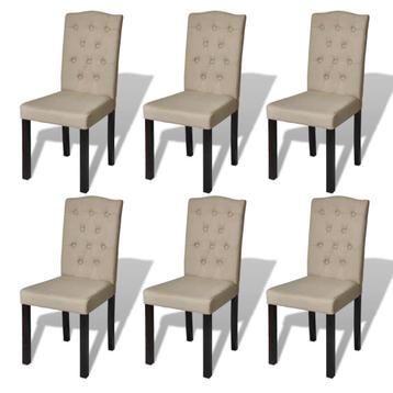 vidaXL Eetkamerstoelen 6 st stof camel, Huis en Inrichting, Stoelen, Verzenden, Nieuw