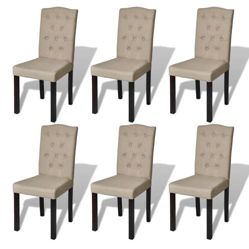 vidaXL Eetkamerstoelen 6 st stof camel, Huis en Inrichting, Stoelen, Nieuw, Verzenden