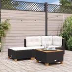 vidaXL Tuinkruk met kussen 63,5x56x32 cm poly rattan zwart, Verzenden, Nieuw