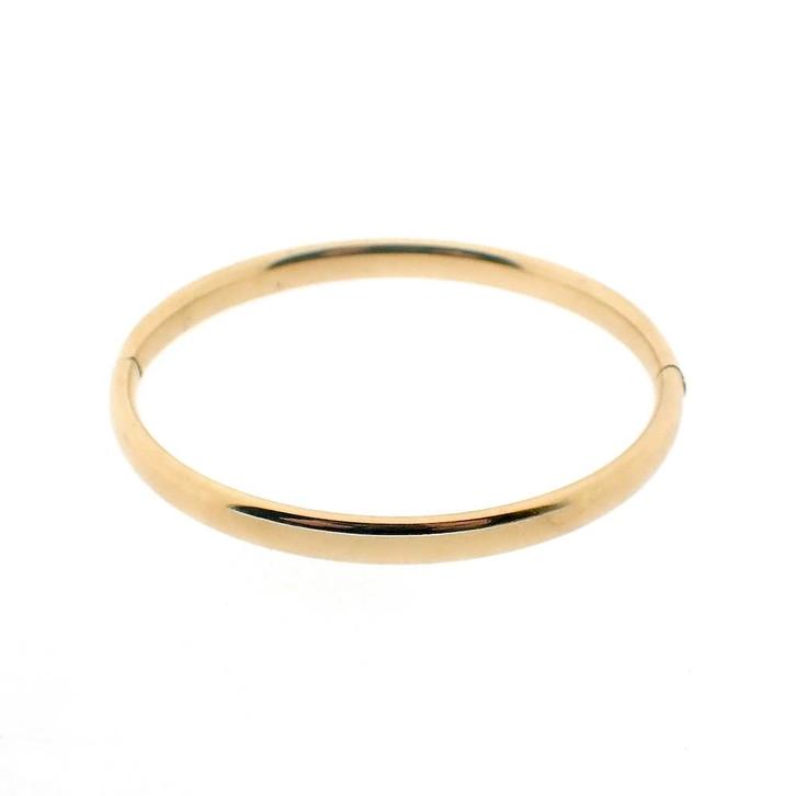 Gouden gladde slavenarmband | Ø 60,5 mm (gouden armband), Handtassen en Accessoires, Armbanden, Overige kleuren, Gebruikt, Goud