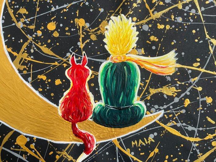 Maria Gubicekova (Maia) - Little Prince on the Moon, N.12, Antiek en Kunst, Kunst | Schilderijen | Modern