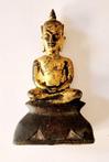 Laotiaans Verguld brons Zittende Boeddha - (175×94×34 mm)