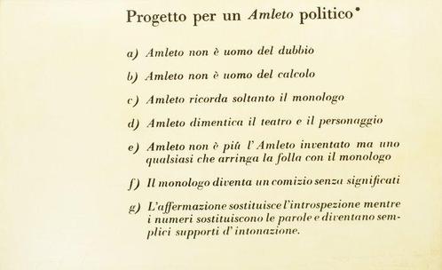 Vincenzo Agnetti (1926-1981) - Progetto per un Amleto, Antiek en Kunst, Kunst | Schilderijen | Modern