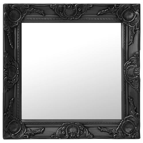 vidaXL Miroir mural style baroque 50x50 cm noir, Maison & Meubles, Accessoires pour la Maison | Miroirs, Neuf, Envoi