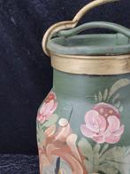 Handbemalte Milchkanne – Florales Dekor – Metall, farbig, Antiek en Kunst, Curiosa en Brocante