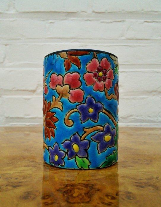 Émaux de Longwy - Miniatuur cilindervaas - zeer gevarieerd, Antiek en Kunst, Kunst | Designobjecten