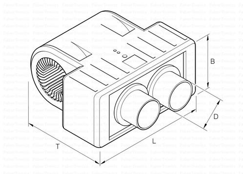 Xeros 4200 Warmtewisselaar met 2x 60mm flens 12V, Doe-het-zelf en Bouw, Overige Doe-Het-Zelf en Bouw, Ophalen of Verzenden