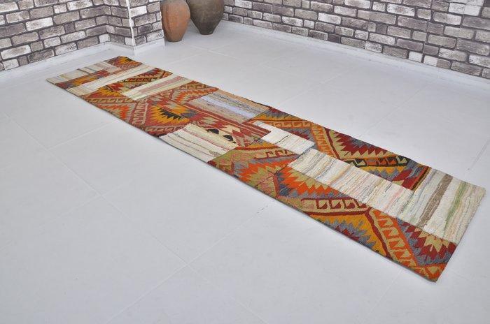 Uniek ontwerp Kilim-loper - Vloerkleed - 301 cm - 70 cm, Huis en Inrichting, Stoffering | Tapijten en Vloerkleden