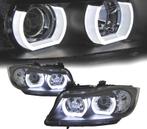 PHARES XÉNON ANGEL EYES U 3D LED POUR BMW E90 E91 05-08 NOIR, Verzenden