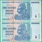 Zimbabwe. - 4 x 100 Trillion Dollars 2008 - Pick 91 - two, Postzegels en Munten