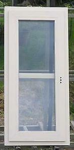 pvc raam , chassis 57 x 123  creme met 3 dubbel glas, Bricolage & Construction, Châssis & Portes coulissantes, Ophalen of Verzenden