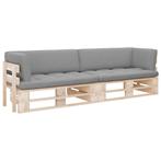 vidaXL Tweezitsbank pallet met kussens geïmpregneerd, Tuin en Terras, Tuinsets en Loungesets, Verzenden, Nieuw