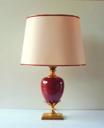 Le Dauphin - Lamp - Ancay - Messing, Glazuurde keramiek
