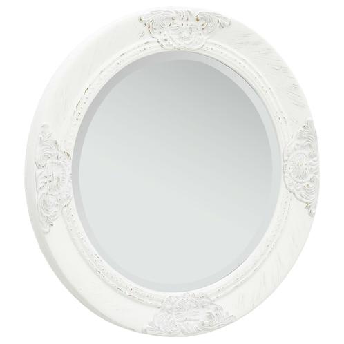 vidaXL Miroir mural style baroque 50 cm Blanc, Maison & Meubles, Accessoires pour la Maison | Miroirs, Neuf, Envoi