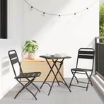 vidaXL Bistroset 3 pcs Antraciet Staal, Tuin en Terras, Verzenden, Nieuw