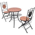 vidaXL 3-delige Bistroset keramische tegel terracotta, Tuin en Terras, Verzenden, Nieuw