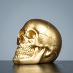 Sculpture, Goudkleurige schedel - 180 mm - Résine - 2010, Antiek en Kunst