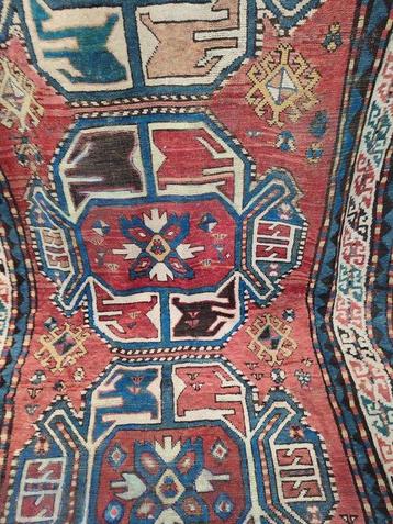 Antieke Kazak tapijt, een bijzonder stuk, Russische beschikbaar voor biedingen