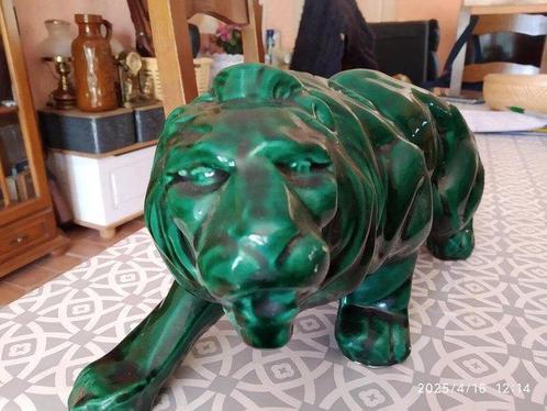 Saint Clement - sculptuur, lion vert - 24 cm - Keramiek, Antiek en Kunst, Antiek | Glaswerk en Kristal