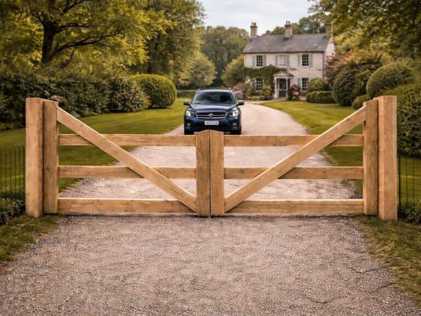 Veiling - Dubbele poort Douglas - 400x100cm, Tuin en Terras, Tuinhekken en Hekwerk