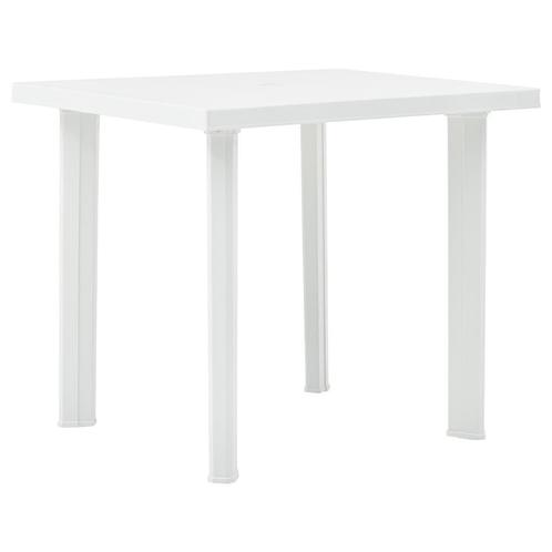 vidaXL Tuintafel 80x75x72 cm kunststof wit, Tuin en Terras, Tuintafels, Nieuw, Verzenden